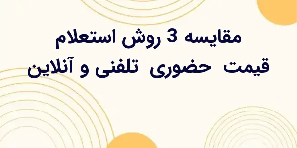 استعلام قیمت حضوری، تلفنی و آن...